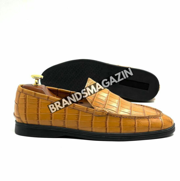 Лоферы Loro Piana из кожи крокодила BM71729277 3