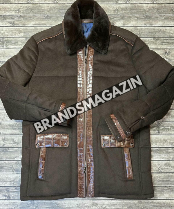 Куртка Angelo Galasso вставки из кожи крокодила BM46561267377 Куртка Angelo Galasso вставки из кожи крокодила BM46561267377