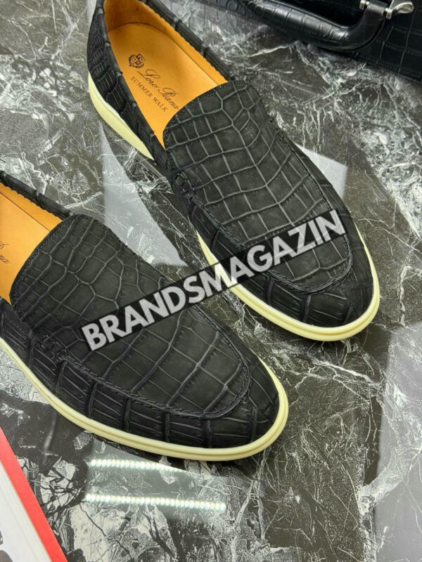 Лоферы Loro Piana из кожи крокодила BM71768877 3