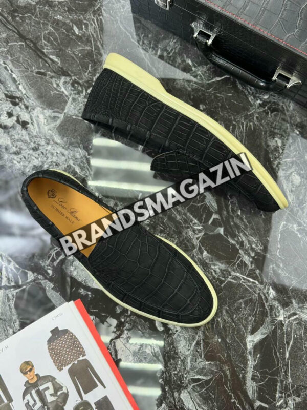 Лоферы Loro Piana из кожи крокодила BM71768877 4