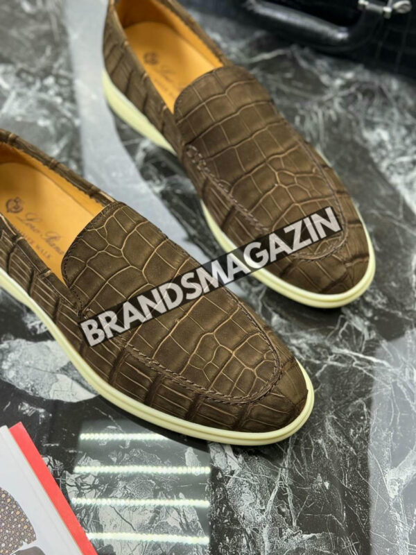 Лоферы Loro Piana из кожи крокодила BM71768977 2