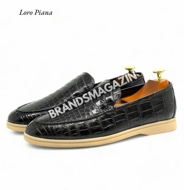 Лоферы Loro Piana из кожи крокодила BM71450277 3