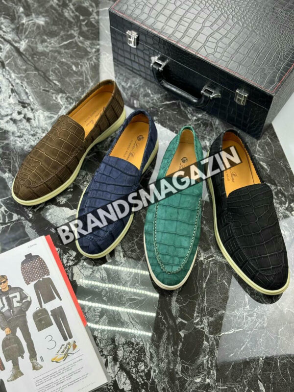 Лоферы Loro Piana из кожи крокодила BM71768977 8