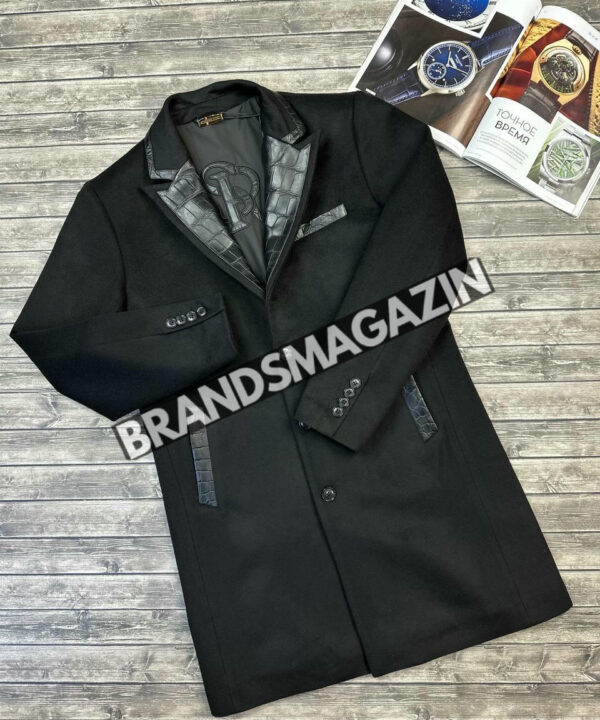 Кашемировое пальто Stefano Ricci со вставками из крокодила BM46269044877 Кашемировое пальто Stefano Ricci со вставками из крокодила BM46269044877