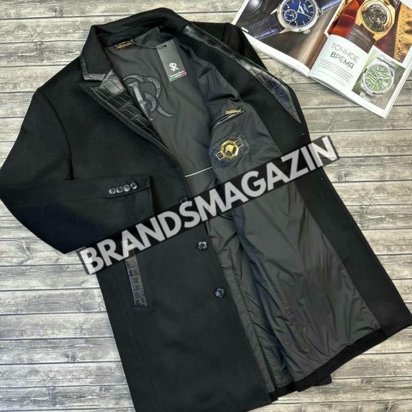 Кашемировое пальто Stefano Ricci со вставками из крокодила BM46269044877 2
