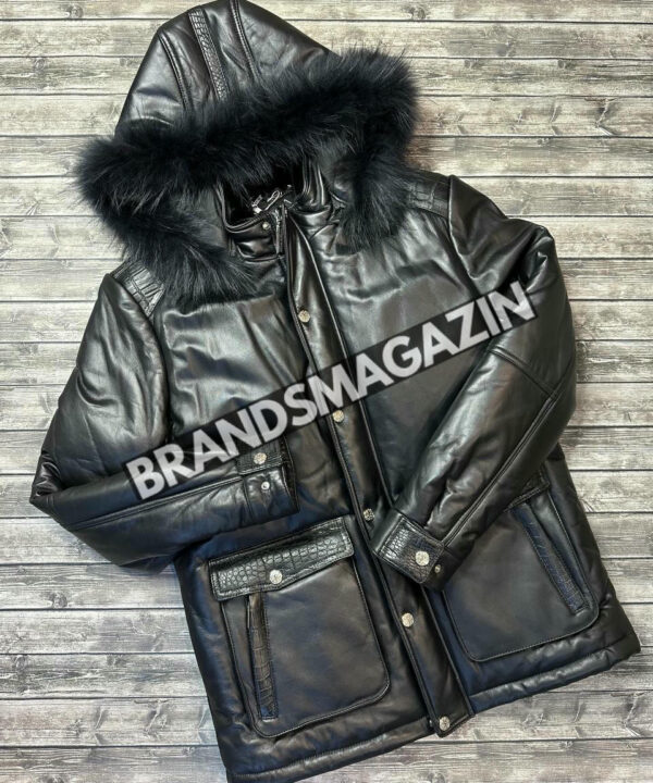 Пуховик Stefano Ricci вставка из кожи крокодила BM46691923377 Пуховик Stefano Ricci вставка из кожи крокодила BM46691923377