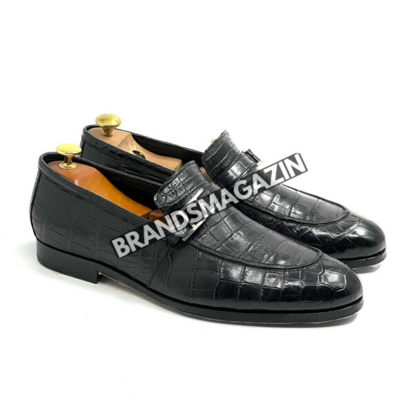 Лоферы Hermes из кожи крокодила BM69789877 3