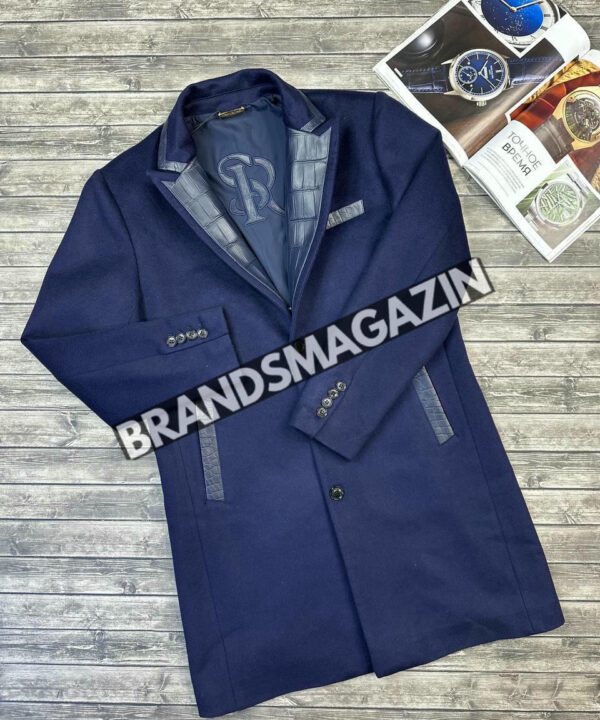 Кашемировое пальто Stefano Ricci вставка из кожи крокодила BM47428748377 Кашемировое пальто Stefano Ricci вставка из кожи крокодила BM47428748377