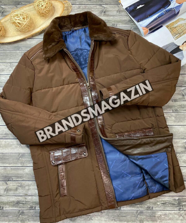 Пуховик Angelo Galasso вставка из кожи крокодила BM46415006277 Пуховик Angelo Galasso вставка из кожи крокодила BM46415006277