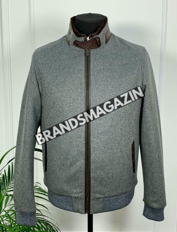 Куртка Brunello Cucinelli вставки из кожи крокодила BM46922563677