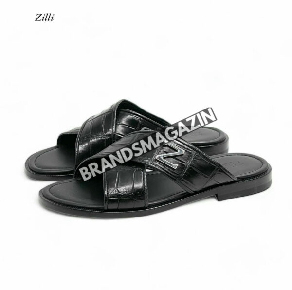 Шлепанцы Zilli из кожи крокодила BM7450377 4