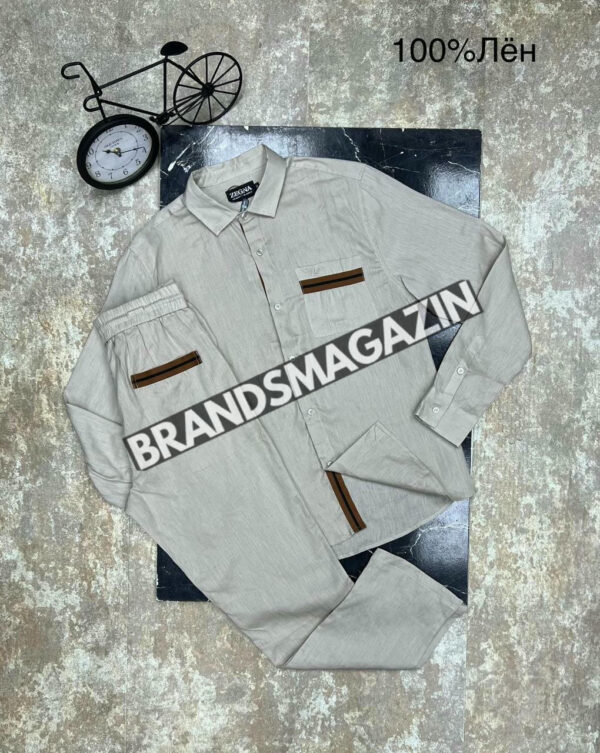 Льняной костюм Zegna BM71569177