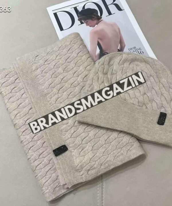 Комплект Brunello Cucinelli (шапка + шарф) BM45987106377 Комплект Brunello Cucinelli (шапка + шарф) BM45987106377