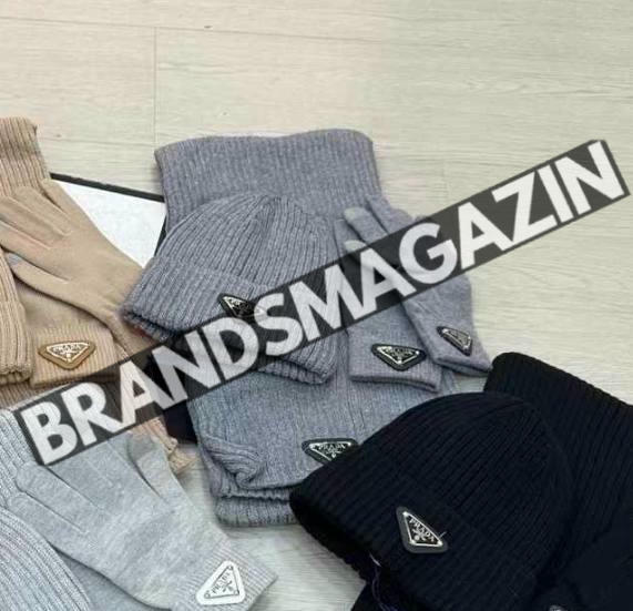 Комплект шарф, шапка, перчатки Prada BM46706302777