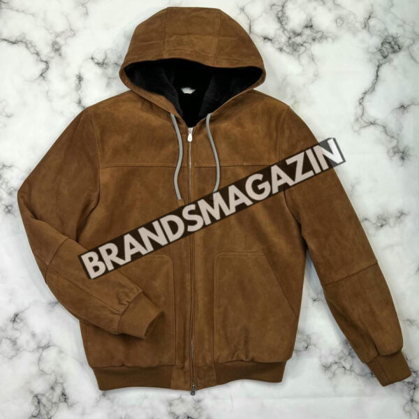 Бомбер Brunello Cucinelli из натуральной замши на меху бобра BM46293748577