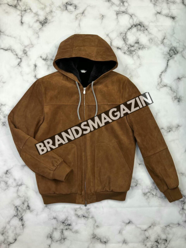 Бомбер Brunello Cucinelli из натуральной замши на меху бобра BM46293748577