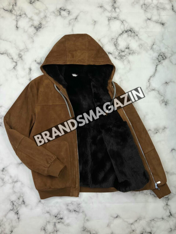 Бомбер Brunello Cucinelli из натуральной замши на меху бобра BM46293748577 2
