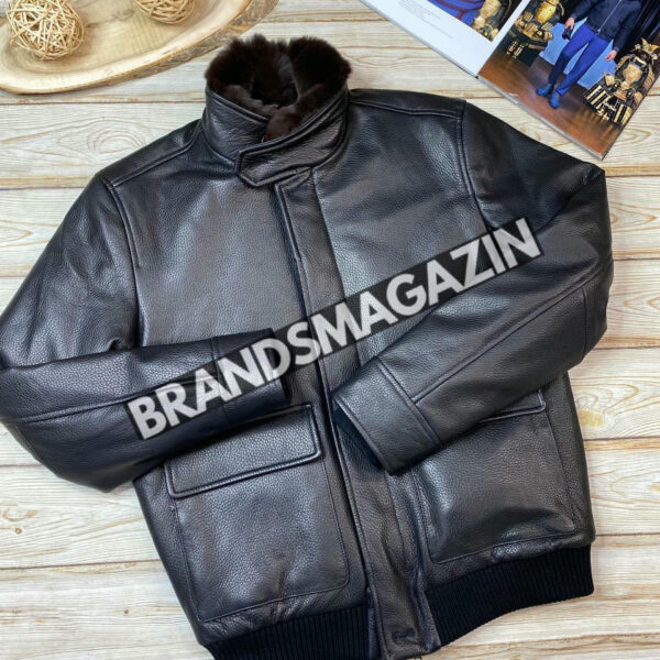 Кожаный бомбер Loro Piana с меховой подкладкой BM46268742377