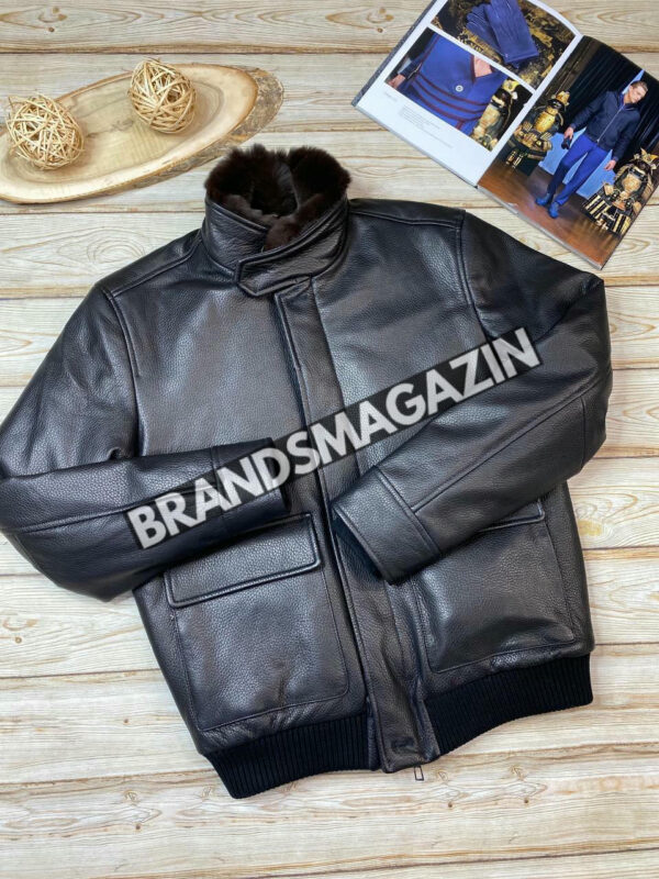 Кожаный бомбер Loro Piana с меховой подкладкой BM46268742377