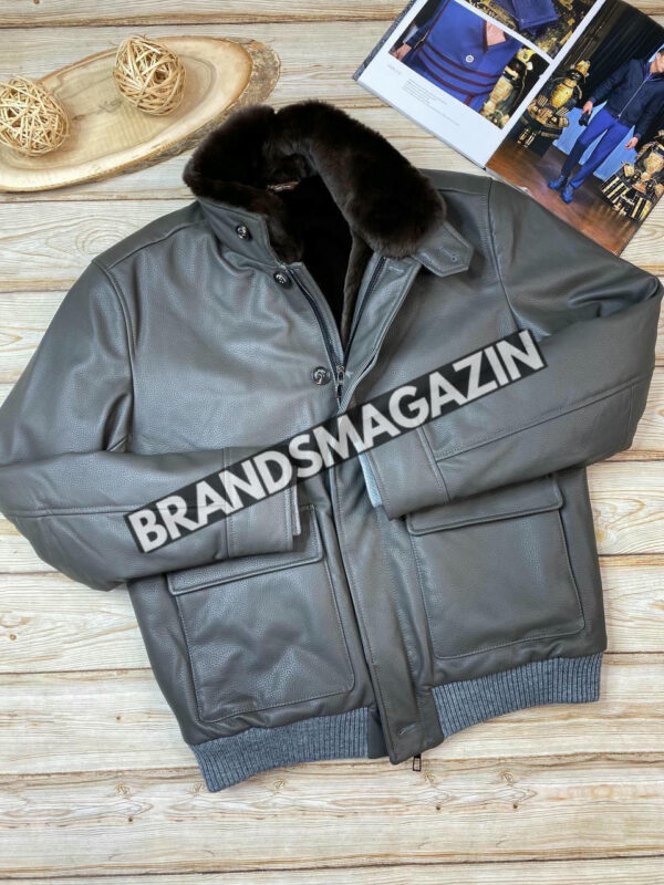 Кожаный бомбер Loro Piana с меховой подкладкой BM46268742377 2