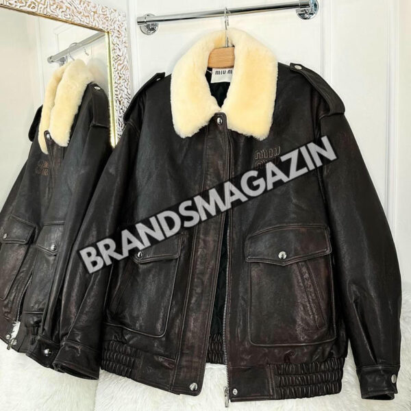 Кожаная куртка MIU MIU BM46659365777