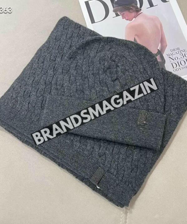 Комплект Brunello Cucinelli (шапка + шарф) BM45987049377 Комплект Brunello Cucinelli (шапка + шарф) BM45987049377