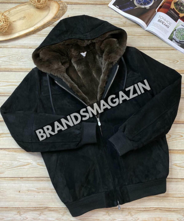 Бомбер Brunello Cucinelli из натуральной замши на меху бобра BM46293765677