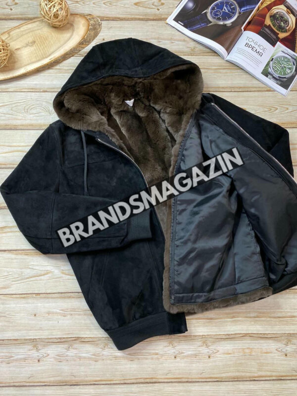 Бомбер Brunello Cucinelli из натуральной замши на меху бобра BM46293765677 2