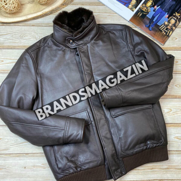 Кожаный бомбер Loro Piana с меховой подкладкой BM46268789877