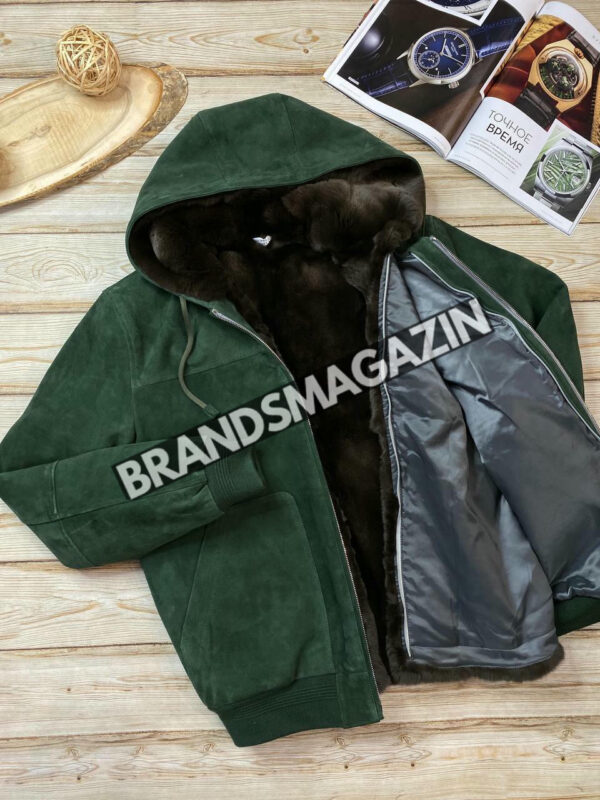Бомбер Brunello Cucinelli из натуральной замши на меху бобра BM46293782677 2