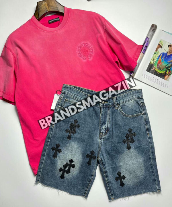 Джинсовые шорты Chrome Hearts BM45766192577 Джинсовые шорты Chrome Hearts BM45766192577