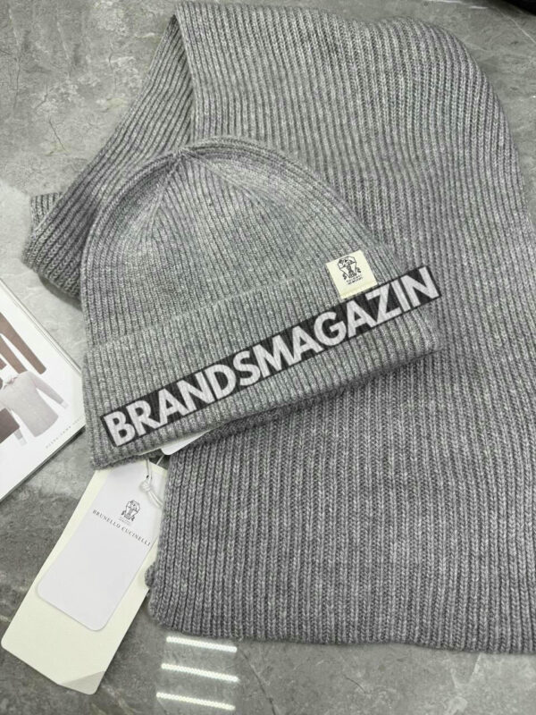 Комплект шапка и шарф Brunello Cucinelli BM47427388677 3