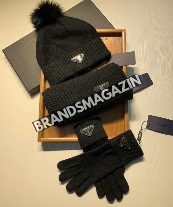 Комплект Prada (шапка + перчатки + шарф) BM46661975777 Комплект Prada (шапка + перчатки + шарф) BM46661975777