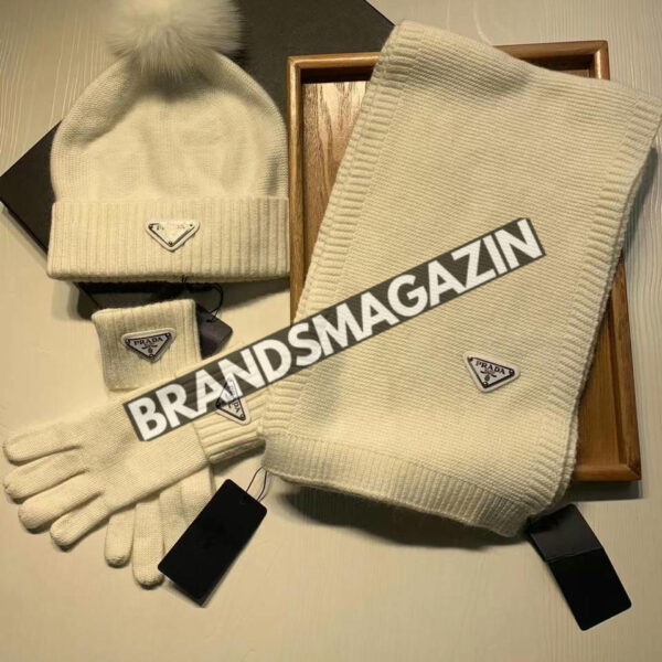 Комплект Prada (шапка + перчатки + шарф) BM46661985577