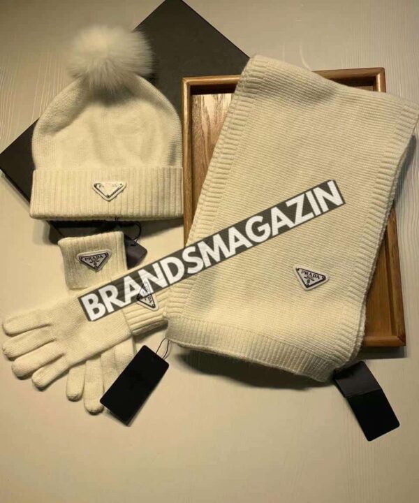 Комплект Prada (шапка + перчатки + шарф) BM46661985577 Комплект Prada (шапка + перчатки + шарф) BM46661985577
