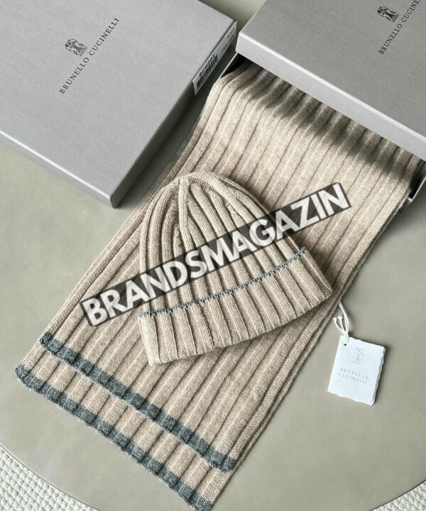 Комплект Brunello Cucinelli (шапка + шарф) BM46794648377 Комплект Brunello Cucinelli (шапка + шарф) BM46794648377