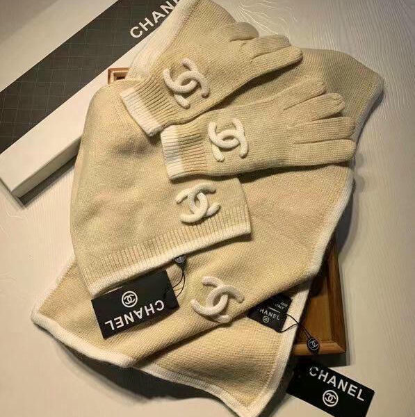 Комплект Chanel (шапка + перчатки + шарф) BM46662011977