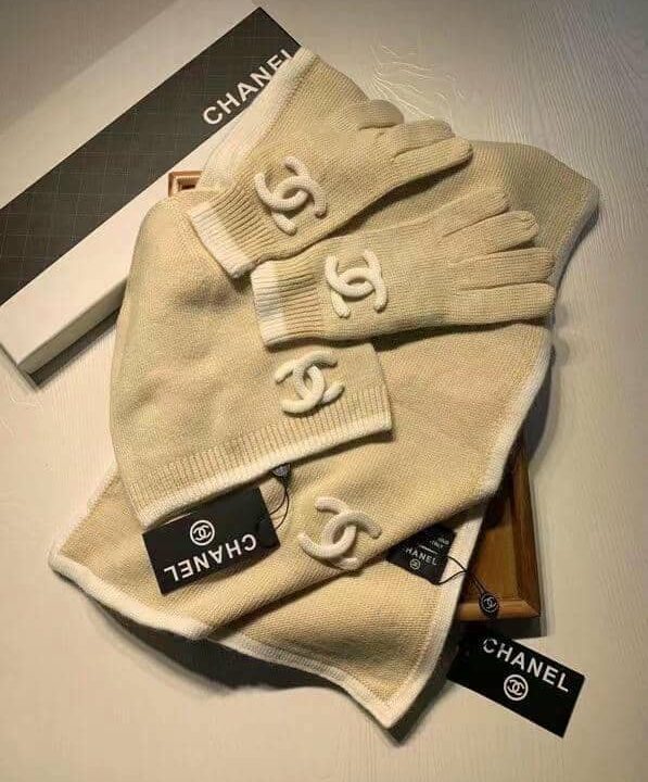 Комплект Chanel (шапка + перчатки + шарф) BM46662011977 Комплект Chanel (шапка + перчатки + шарф) BM46662011977