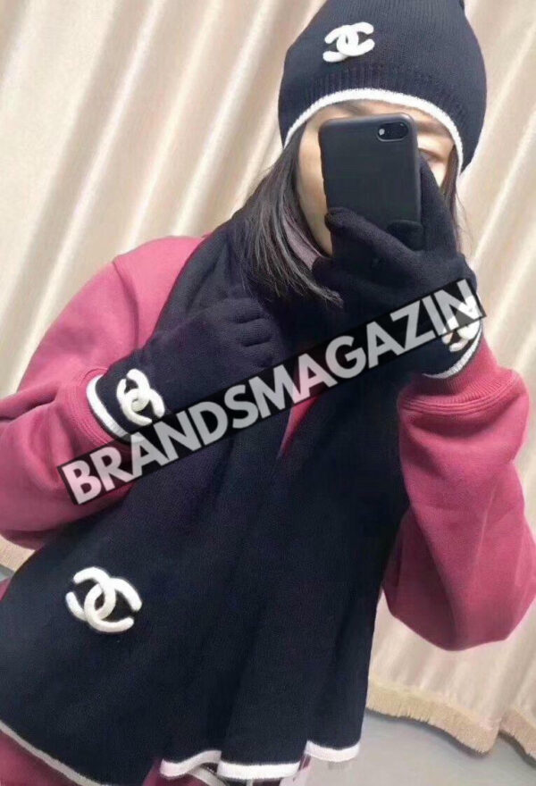 Комплект Chanel (шапка + перчатки + шарф) BM46662026977