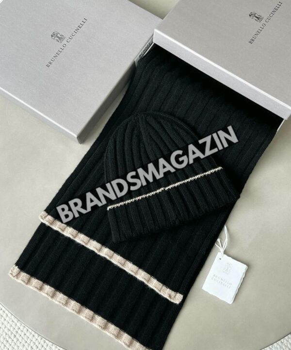 Комплект Brunello Cucinelli (шапка + шарф) BM46794590277 Комплект Brunello Cucinelli (шапка + шарф) BM46794590277