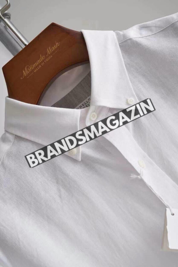 Льняная рубашка Brunello Cucinelli BM69941777 5