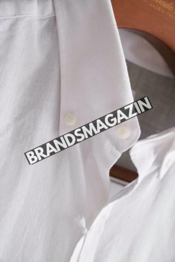 Льняная рубашка Brunello Cucinelli BM69941777 9