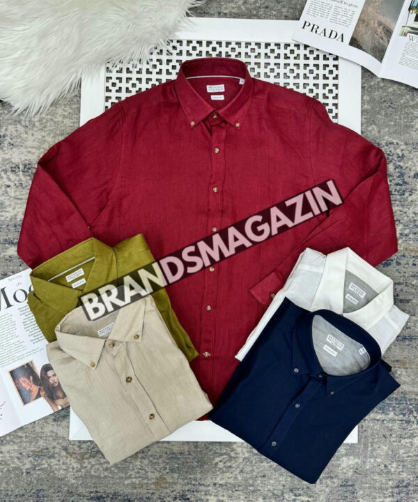 Льняная рубашка Brunello Cucinelli BM71322877 Льняная рубашка Brunello Cucinelli BM71322877