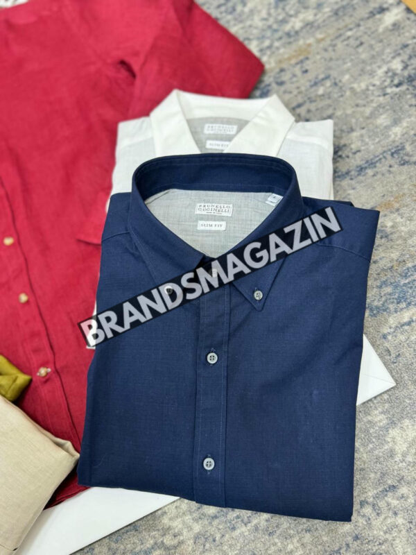 Льняная рубашка Brunello Cucinelli BM71322877 3