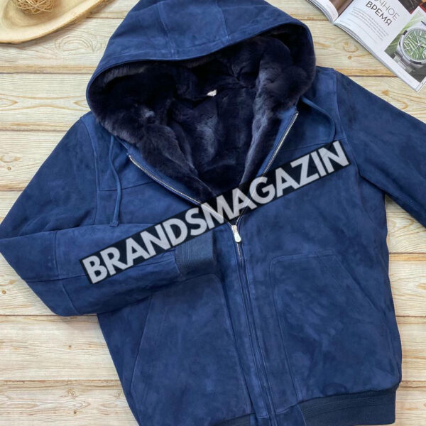 Бомбер Brunello Cucinelli из натуральной замши на меху бобра BM46293809377