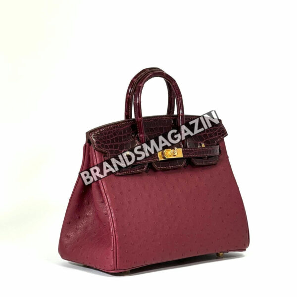 Сумка Hermes из кожи крокодила и страуса 25 см BM47058266677