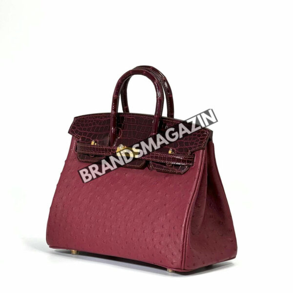 Сумка Hermes из кожи крокодила и страуса 25 см BM47058266677 2