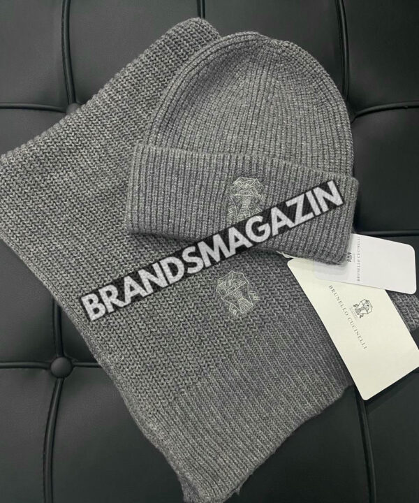 Комплект шапка и шарф Brunello Cucinelli BM46492011977 Комплект шапка и шарф Brunello Cucinelli BM46492011977