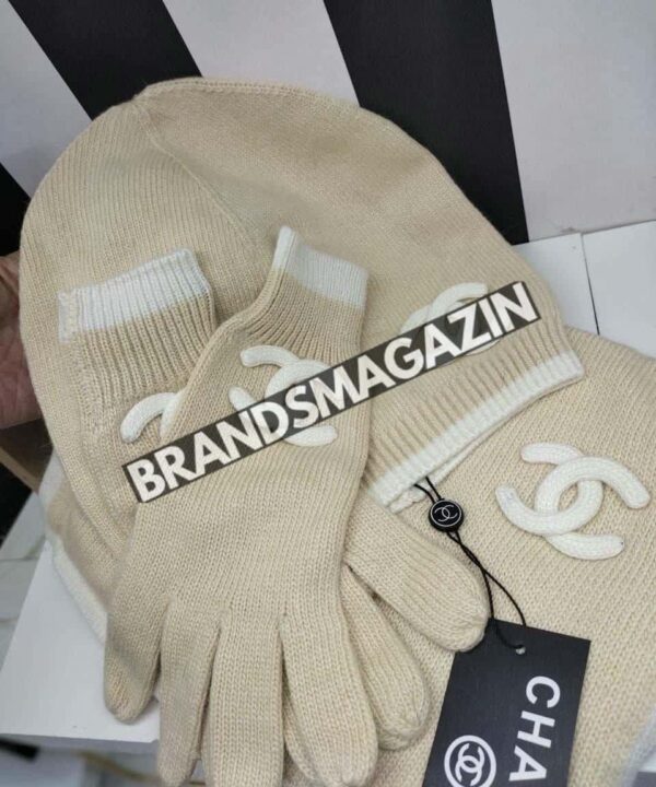 Комплект Chanel (шапка + шарф + перчатки) BM45654046777 Комплект Chanel (шапка + шарф + перчатки) BM45654046777