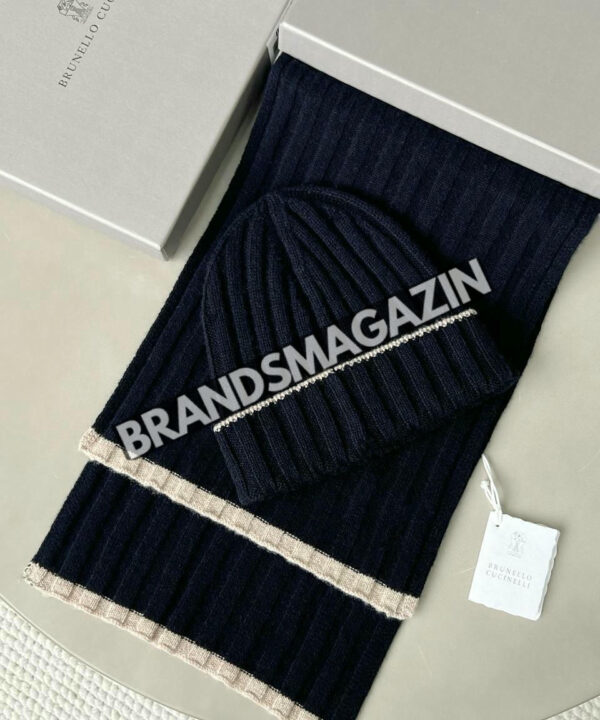 Комплект Brunello Cucinelli (шапка + шарф) BM46794678977 Комплект Brunello Cucinelli (шапка + шарф) BM46794678977